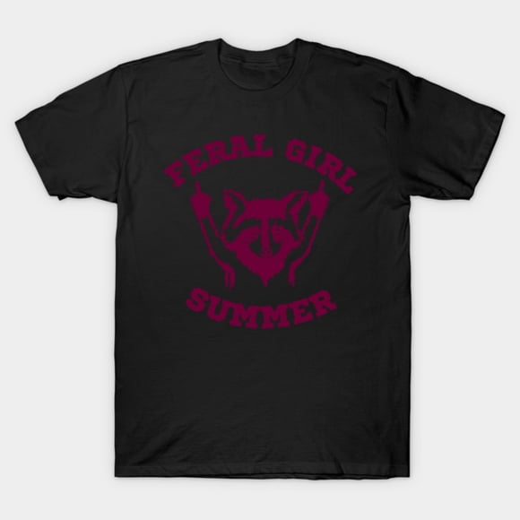 Feral Girl Summer Funny Wild Animal Nature Summer Humor Graphic Unisex T-Shirt, up to size 3XL.