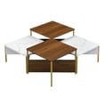 thumbnail image 3 of Christopher Knight Home Mid Century Nesting Coffee Tables Set, White and Walnut Finish, Set of 4, 3 of 7