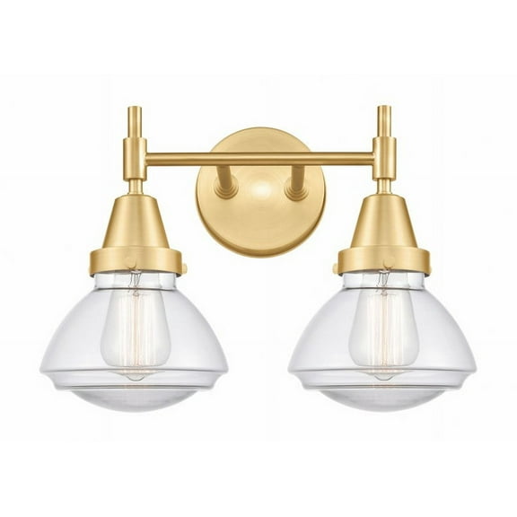 447-2W-SG-G322-Innovations Lighting-Olean - 2 Light Bath Vanity-10.25 Inches Tall and 15.75 Inches Wide-Satin Gold Finish-Clear Glass Color