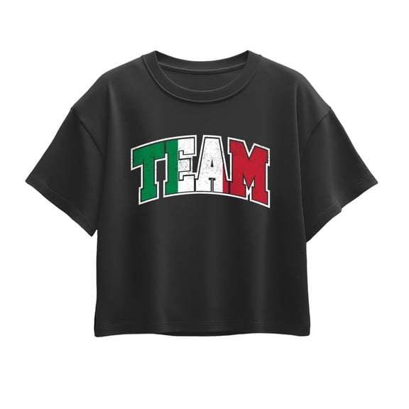 Instant Message - Team Italy - Youth Girl Short Sleeve Boxy Tee