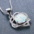 thumbnail image 3 of Collier Opale Simple en Forme de Cœur Double Design Creux Collier de Fiançailles Collier Romantique pour Femmes, 3 of 3