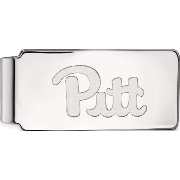 14K White Gold 14Kw Logoart University Of Pittsburgh Money Clip (53 X 24) Made In United States 4w019upi