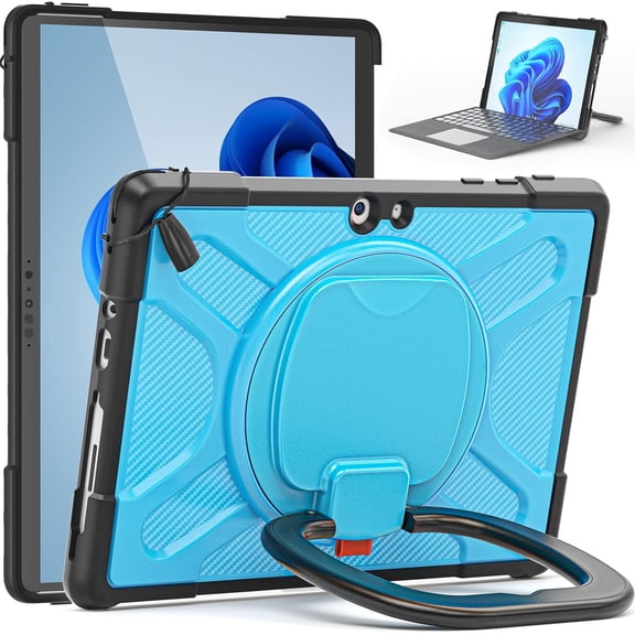 REQO Case for Microsoft Surface Go 4 2023 /Go 3 2021 /Go 2 2020 /Surface Go 2018 : with Kickstand Heavy Duty Shockproof, Compatible with Type Cover Keyboard