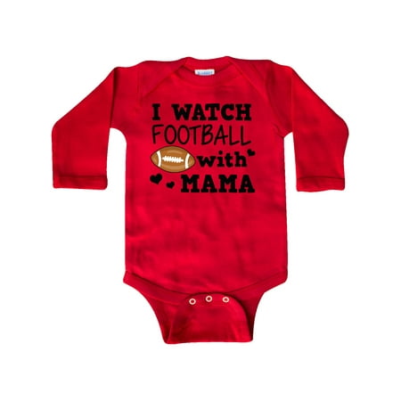 

Inktastic I Watch Football with My Mama Gift Baby Boy Long Sleeve Bodysuit