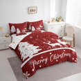 thumbnail image 4 of Homewish Dreamy Moose Reindeer Twin Bedding Sets 7-Piece for Kid, Magic Christmas Tree Bedding Comforter Set, Happy New Year Reversible Sheet Sets, Breathable Home Decor, 4 of 8