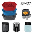 thumbnail image 2 of 3 Pieces Air Fryer Silicone Liners for Most 1-2 Qt Mini Air Fryer, 3 Pack Square Small Air Fryer Liners Silicone Reusable Airfryer Liners Accessories for COSORI, Ninja, CHEFMAN, 2 of 6