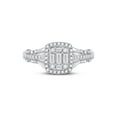 thumbnail image 2 of 14kt White Gold Womens Baguette Diamond Square Cluster Ring 1/2 Cttw, 2 of 4
