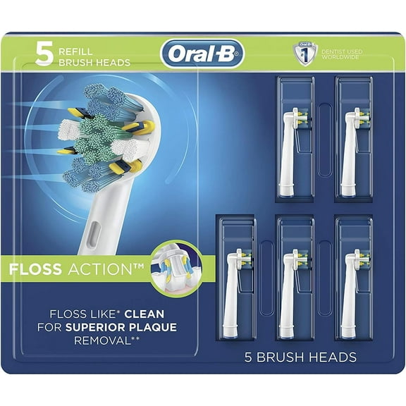 Replacement Toothbrush Heads for Oral-B, Floss Action Electric Toothbrush Replacement Brush Heads Refill, 5 Count