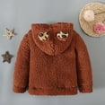thumbnail image 4 of ATOGUTA Toddler Jackets Boys Fleece Zip Up Hoodie Bear Ears Fuzzy Jacket Hooded Teddy Coat Winter Shacket Warm Outwear Cardigan Brown, Size 1T-4T, 4 of 6