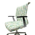thumbnail image 6 of Ambesonne Floral Office Chair Cover Stretchable High Back, Vertical Leafy Flower Strips, Fern Green Sky Blue, 6 of 6