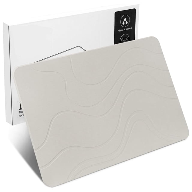 Tapete de Baño de Piedra, Almohadilla de Baño de Piedra, Almohadilla de Suelo de Diatomita, Antideslizante, Súper Absorbente de Humedad, Secado Rápido, Fácil de Limpiar para Baños