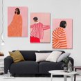 thumbnail image 3 of 3pcs Abstract Line Girls Canvas Art Prints, Modern Glam Art Deco Style, Frameless Geometric Wall Hanging Decor, Indoor Poster for Living Room, Bedroom, Home Office, Restaurants, Coffee Shops, Yoga S, 3 of 4