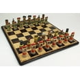 thumbnail image 2 of Trains Steam vs Diesel Chess Set with 17" Ebony  Birdseye Maple Wood Board, 2 of 8