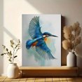 thumbnail image 6 of Kingfisher Bird Watercolor Canvas Print，Cafe Hotel Dining Room Living Room Decor, 6 of 8
