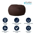 thumbnail image 2 of Flash Furniture Duncan Oversized Solid Brown Refillable Bean Bag Chair for All Ages, 2 of 14