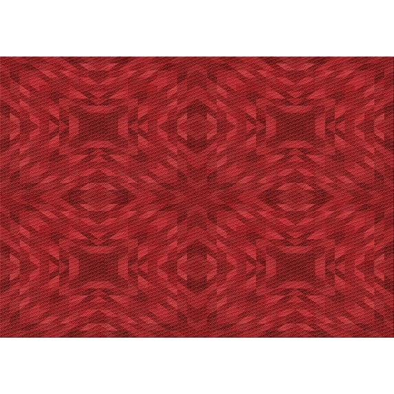 Ahgly Company Indoor Rectangle Patterned Ferrari Red Area Rugs, 3' x 5'