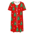 thumbnail image 5 of QUNYINEY 3/4 Sleeve Nightgown for Women Crew Neck Full Zip Cute Christmas Sleepshirt Knee Length Loose Fit Lounge Wear for Women, 5 of 8