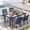 Black-5 Piece-Rectangular Table, variant on Vitarpatio 5 Piece Outdoor Patio Dining Set, Metal Outdoor Furniture Set with Square Dining Table and 4 Chairs, All-Weather Patio Table and Chairs Set for 4, Hollow Back Armchairs W/ Cushions