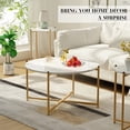 thumbnail image 5 of Cvortll Living Room Coffee Table Set, Faux Marble Table Top with Metal Legs, 5 of 5