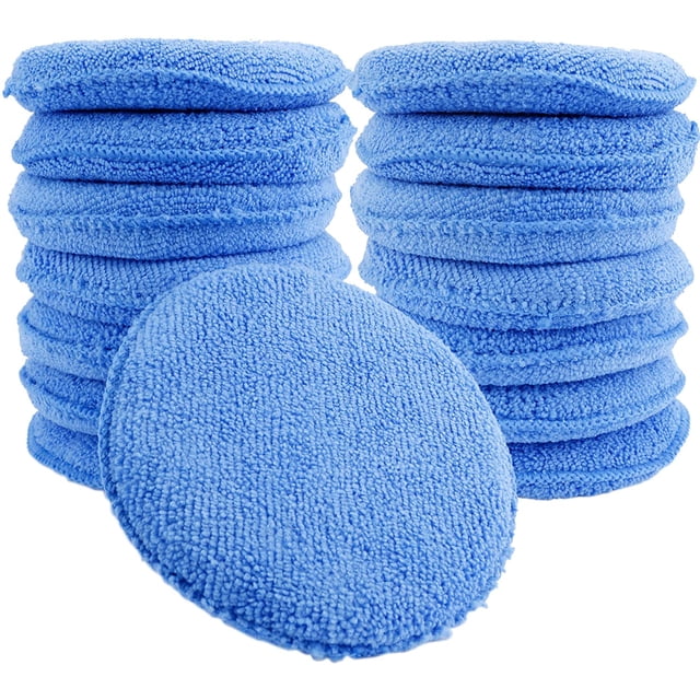 15 Pcs Standard Microfiber Applicator Pads - Blue Wax Applicator