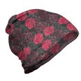 thumbnail image 1 of Floral Unisex Beanie, Ombre Rose Blooom Art, Hiking Outdoors, Charcoal Grey Magenta, by Ambesonne, 1 of 1