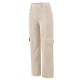 thumbnail image 6 of Ediodpoh Women Wear Waist Three Pocket Trousers Cargo Pants Casual Pants Tailored Fit Womens Work Pants Beige XXXL, 6 of 8