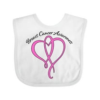 Inktastic Breast Cancer Awareness with Pink Ribbon Heart Boys or Girls Baby Bib