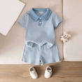 thumbnail image 2 of NOLDARES Toddler Baby Summer Outfits Crew Neck T-shirt+Striped Shorts with Pockets Boy Casual Clothing Set 1-6 Years Blazer,3-4 Y, 2 of 9
