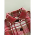 thumbnail image 5 of Bagilaanoe Little Girls Shirt Jacket Plaid Long Sleeve Lapel Button Shacket Coat with Belt 2T 3T 4T 5T 6T 7T Kids Fall Casual Outwear, 5 of 8