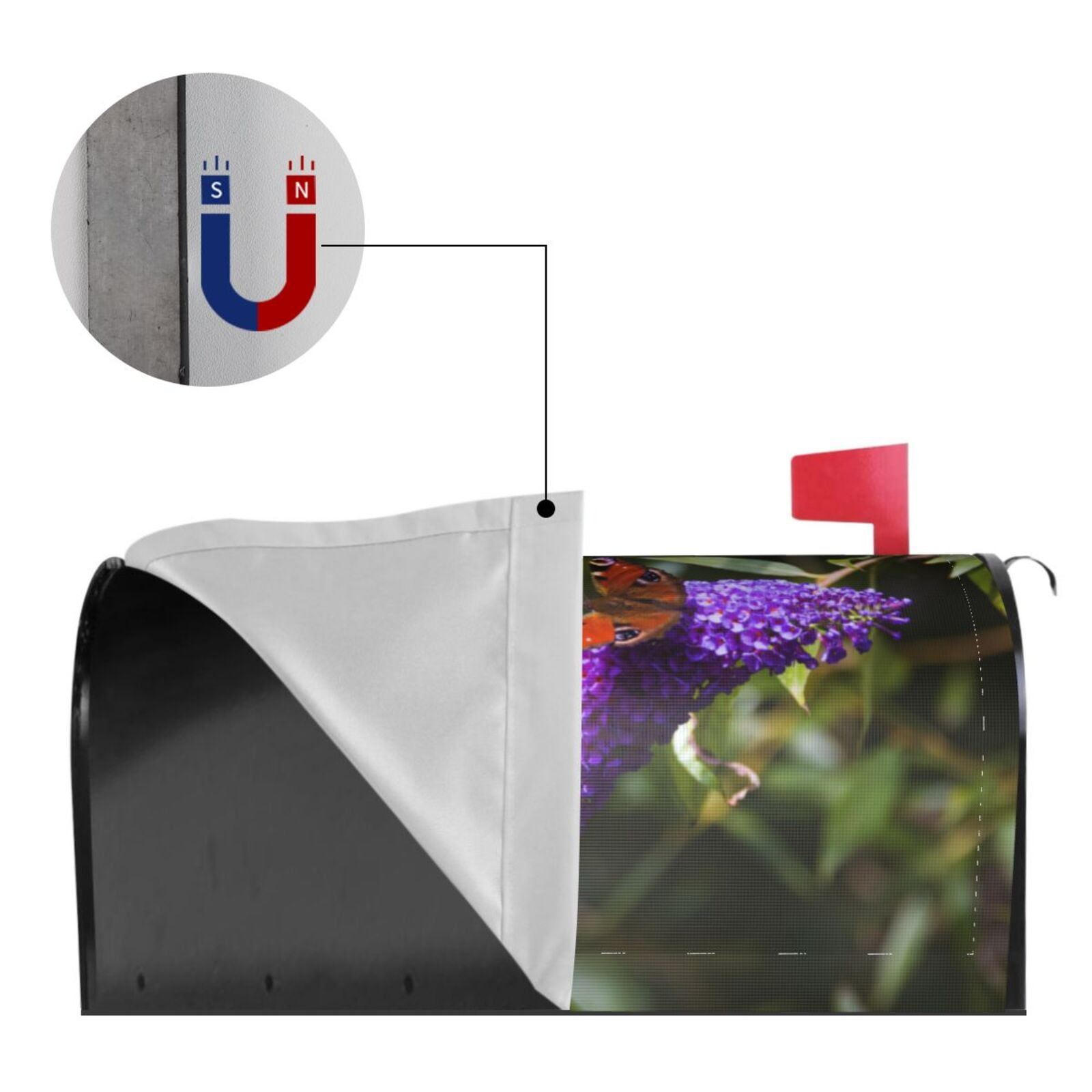 Logiee butterfly bush flower Print Post Letter Box Wrap Decor, Mailbox Cover Suitable for Standard Mailbox and Large Size Mailbox,Outdoor Yard Decoration-21x18 in