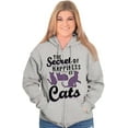 thumbnail image 4 of Crazy Cat Lady Secret of Happiness Zip Hoodie Sweatshirt Women Brisco Brands L, 4 of 6