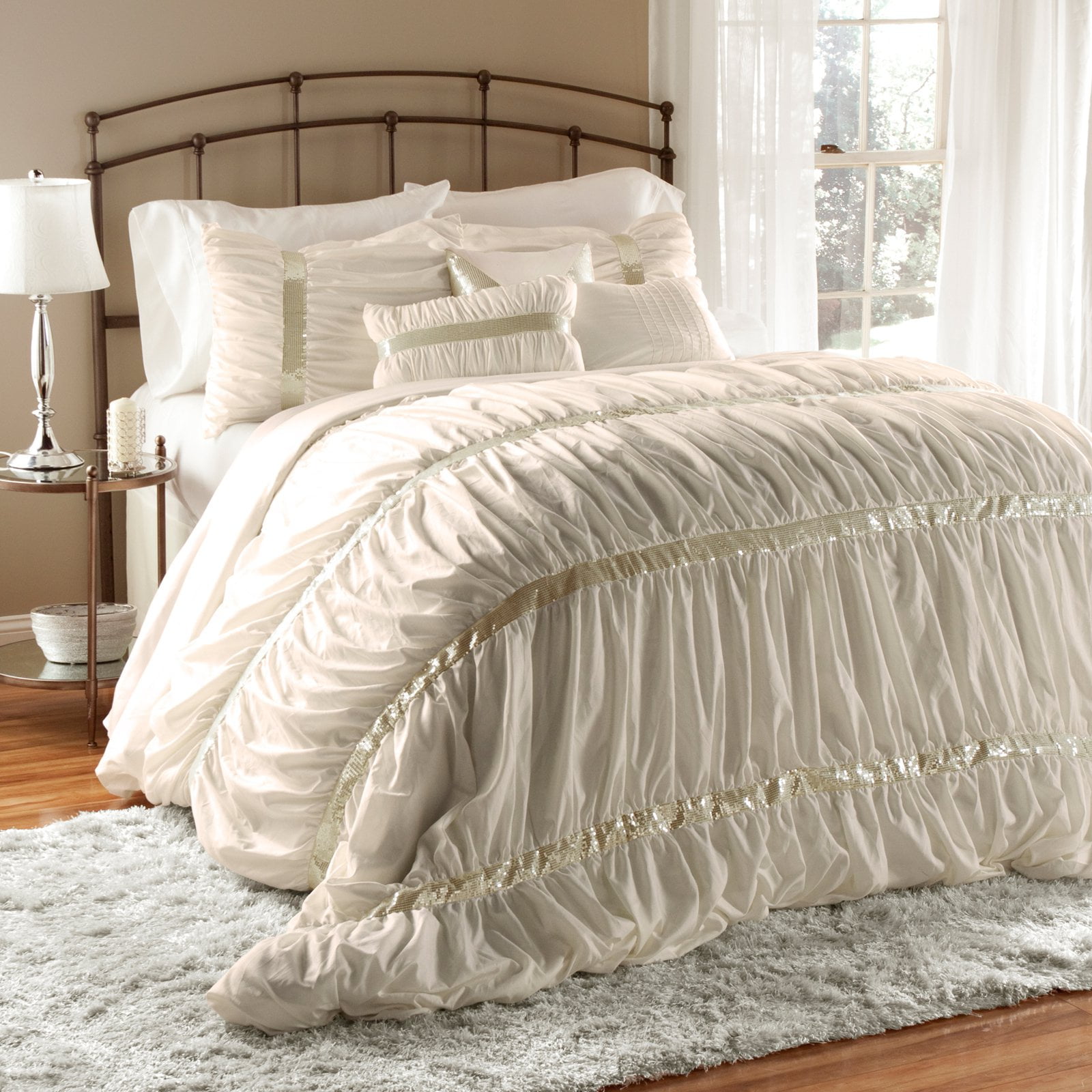7 Piece Comforter Set Ivory King, Ivory King Bedding