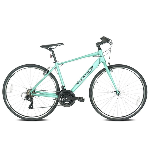 Tracer Braver 700×35C Hybrid Road Bike for Men, 18" Frame, Shimano 7 Speed Rear Derailleur, Green