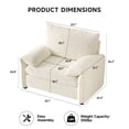 thumbnail image 3 of ROGALIS 42" Modern Armchair, Oversized Accent Chair with Padded Arms, Chenille Fabric, Beige, 3 of 7