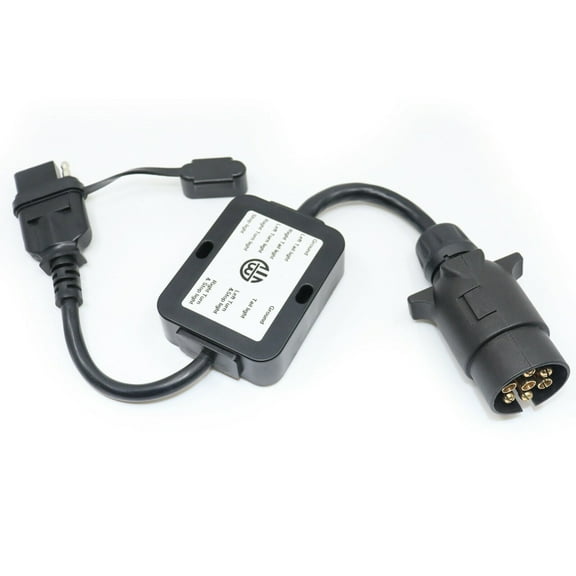 CARROFIX Trailer Light Converter European Round 7-Pin Connector to US 4-Way Flat Pin Plug