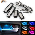 thumbnail image 5 of Lámpara de decoración de puerta Universal, lámpara de ambiente de cuatro LED mejorada, nueva lámpara de ambiente de coche con manija de puerta naranja JM JM, 5 of 5