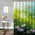 thumbnail image 2 of Shiartex Flowers Butterfly Printed Shower Curtain 100% Polyester Fiber Bathroom Decoration with Hooks Chic Modern Style Pack of 1 60x72, 2 of 7