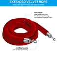 thumbnail image 3 of Unique Bargains 5.5 Feet Red Velvet Stanchion Rope, Crowd Control Barrier Rope with Snap Hook, Silver, 3 of 6