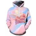 thumbnail image 2 of Sudadera con capucha de primavera y otoño con estampado 3D de cerdo lindo volador, sudadera con capucha informal de talla grande para hombre, 2 of 5