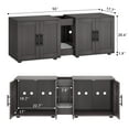 thumbnail image 3 of KOKEBREN Double Rooms Cat Litter Box Enclosure - 55” Large Wooden Cats Washroom with Barn Doors, Hiddden Cat Litter Box Enclosure Furniture Indoor Pet House for Bedroom Living Room - Walnut, 3 of 8