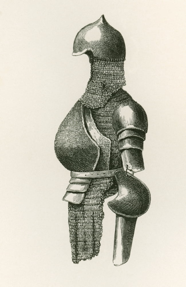 Globose Breastplate With Back Piece Demi-Brassards And Chain Dating From The First Half Of The 16Th Century From The British Army Its Origins Progress And Equipment Published 1868 Canvas Art - Ken Wel