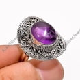thumbnail image 2 of Purple Amethyst Stone 925 Sterling Silver Handmade Statement Ring Jewelry for Women, 2 of 5