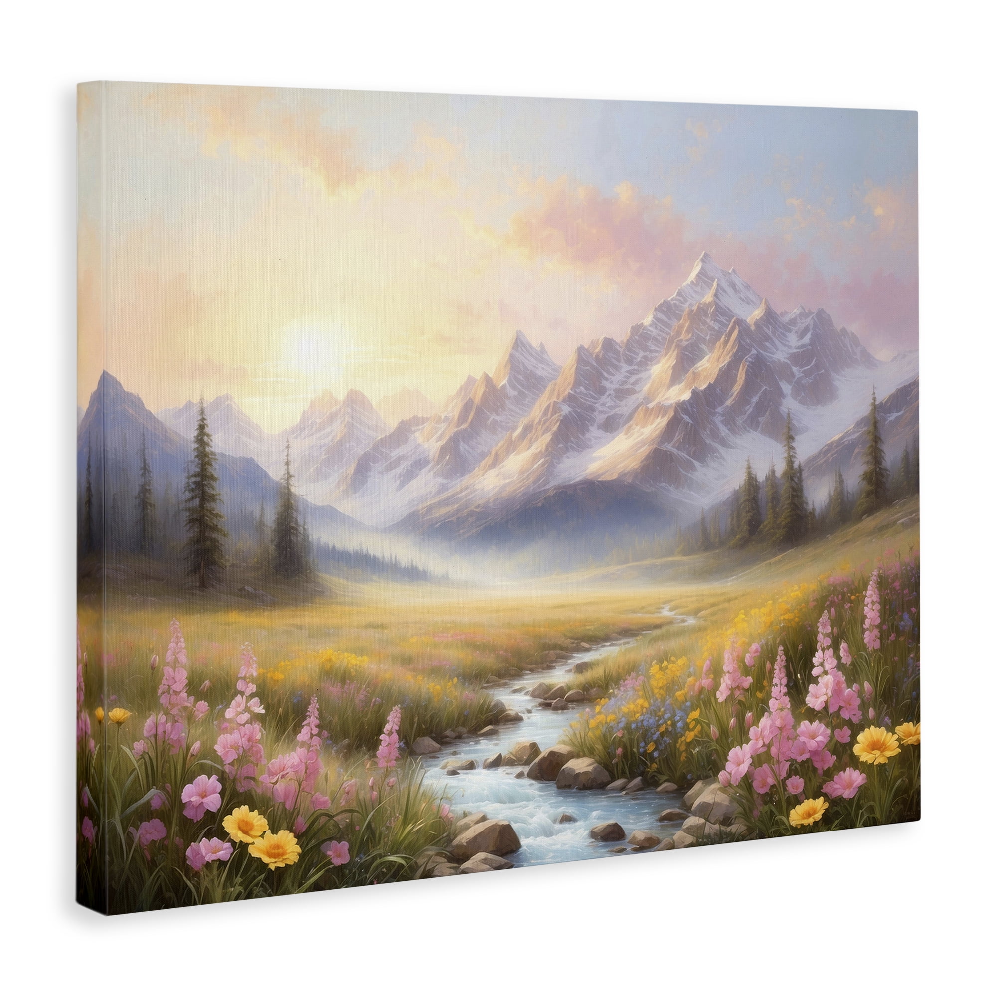 Stupell Industries Gentle Dawn Landscape Landscape Painting Gallery Wrapped Canvas Art Print Wall Art, 30 x 24