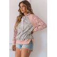 thumbnail image 2 of POGLIP Women's Pink Leopard Long Sleeve Hooded Sweatshirt, 2 of 6