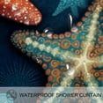thumbnail image 3 of Starfish Waterproof Printed Shower Curtain Set with Hooks - Decorative Bathroom Decoration, 3 of 5