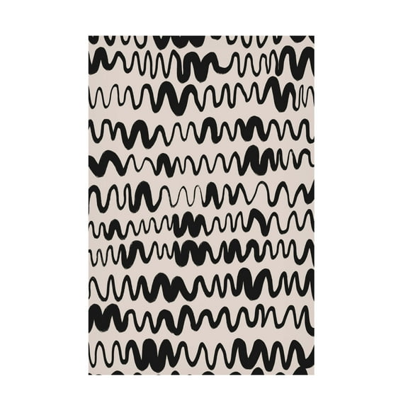 Canvas Wall Art - Treechild 'Black Waves Pattern' Wall Art for Living Room, Bedroom, or Office Décor by Trademark Fine Art - 12 x 19 Inches