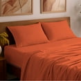 thumbnail image 6 of Mellanni 5-Piece Iconic Split King Bedsheet Set - Microfiber, 16" Deep Pocket, Cooling, Wrinkle, Fade, Stain Resistant, Poppy Orange, 6 of 6