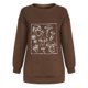 thumbnail image 4 of ICHUANYI Clearance Women's Vintage Funny Loose Long Sleeve Round Neck Printed Sweatshirt Funny Plant Print Blouse(Coffee, M) ICHUANYI WER2023081506767, 4 of 8