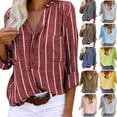 thumbnail image 2 of YUTANRAL Ropa de otoño para mujer 2022 Casual suelta cómoda talla grande Tops moda cuello en V manga larga Camisas para mujer Tops elegantes, 2 of 5