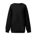thumbnail image 3 of Scyoekwg Oversized Sweatshirt for Women with Pockets Crewneck Sweatshirts Fall Fashion Long Sleeve Pullover Tops Solid Color Loose Long Sweatshirts (Black,XXL), 3 of 4